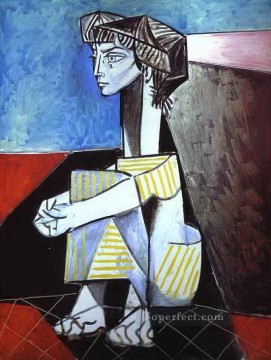 Jacqueline con las manos cruzadas 1954 cubismo Pablo Picasso Pinturas al óleo